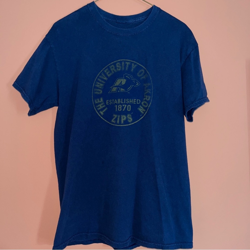 vintage Y2K University Of Akron Zips Navy Blue Shirt M College NCAA